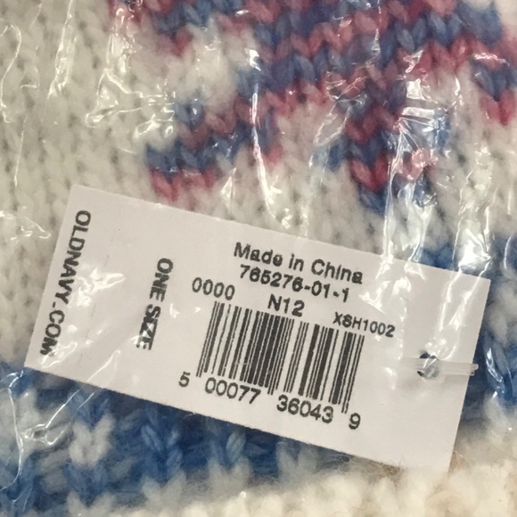 OLD NAVY Fair Isle Snowflake Scarf and Hat Set NWT Rainbow - Picture 12 of 12